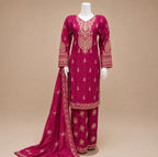 NOOR- 3 piece Embroidered Viscose Suit