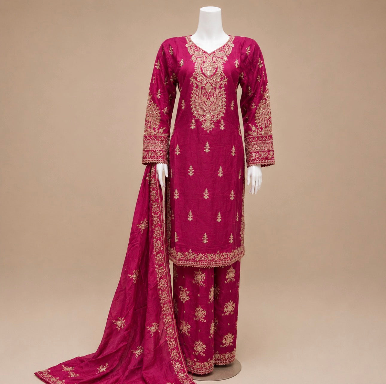 NOOR- 3 piece Embroidered Viscose Suit