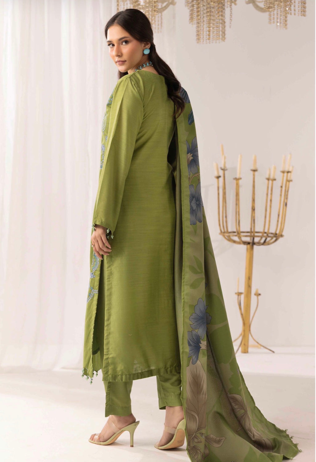 M PRINTS by simrans-3 Piece Embroidered Suit