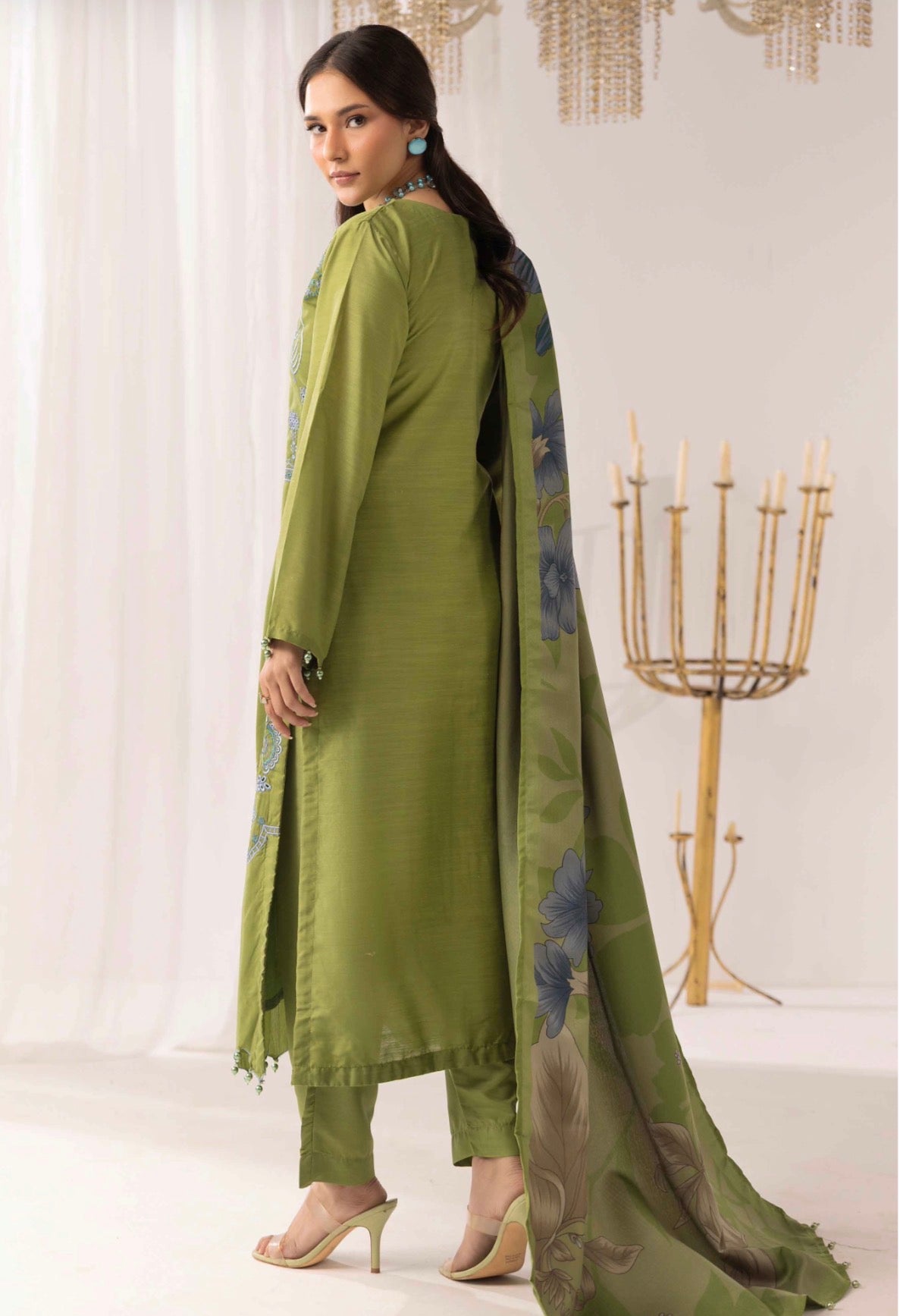 M PRINTS by simrans-3 Piece Embroidered Suit