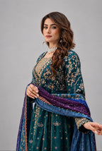 ANUM- 3 pieces Embroidered chiffon Maxi dress