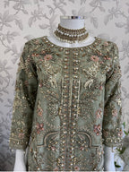 PEARLS- Luxury Hand Embellished Pakistani 3 piece sharara Suit