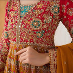 HASEENA-heavy Embroidered Bridal Chiffon Maxi dress