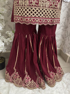 HIRA- 3 pieces Embroidered Gharara Suit