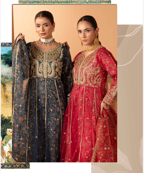 ANARKALI- 3 piece Embroidered suit