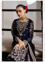 ALANI Navy Blue- 3 pieces Embroidered plazo sharara Suit
