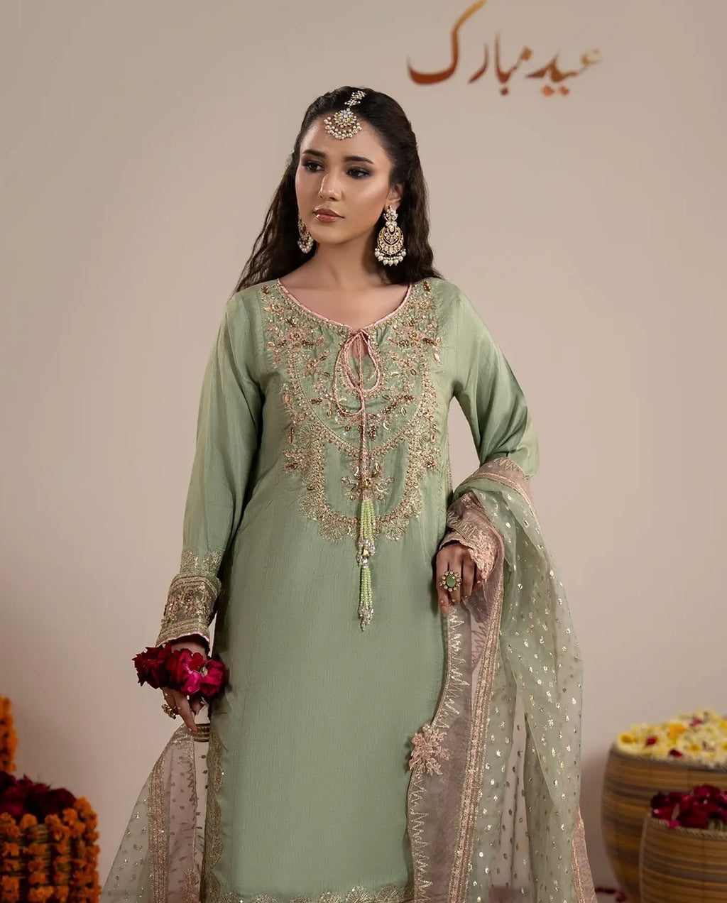 CHAAND RAAT- 3 piece Embroidered Raw Silk Suit