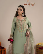 CHAAND RAAT- 3 piece Embroidered Raw Silk Suit