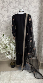 ETHNIC LUX- 3 piece Embroidered viscose Suit