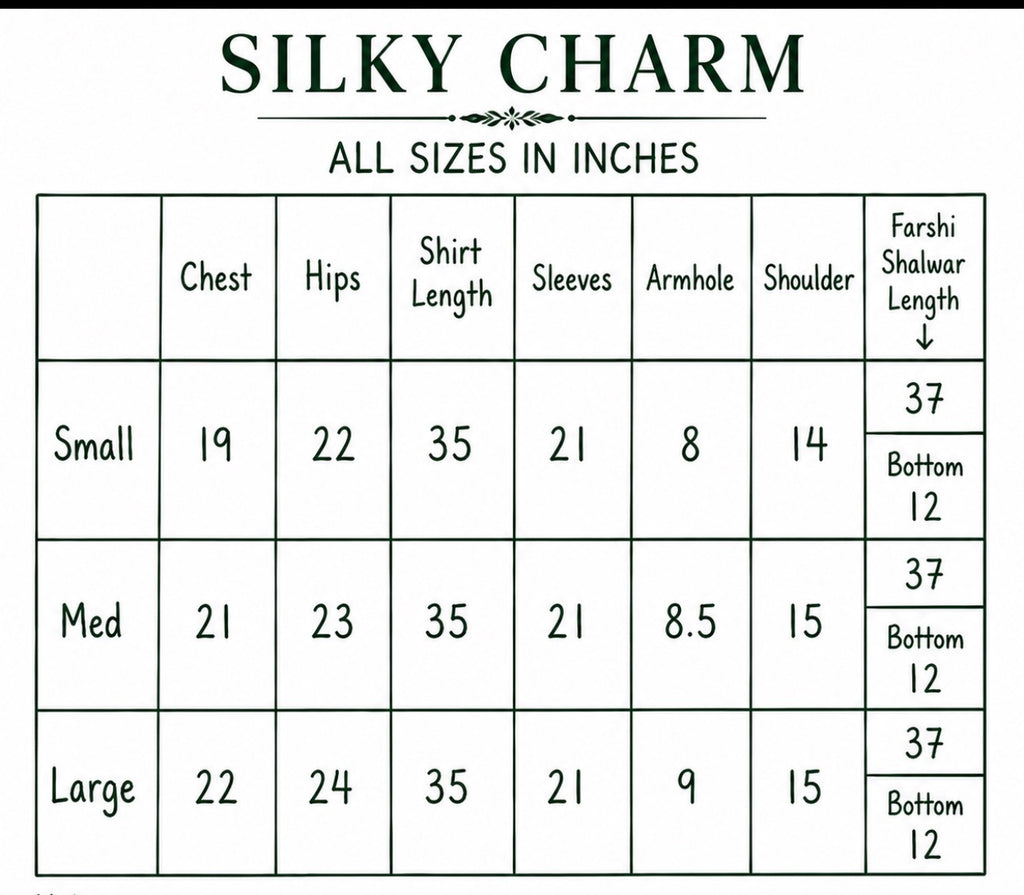 SILKY CHARM- 3 piece sequins Embroidered Silk Suit
