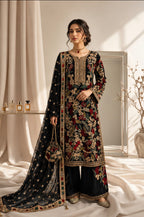 MAHNAZ-  4 pieces Heavy Embroidered chiffon suit