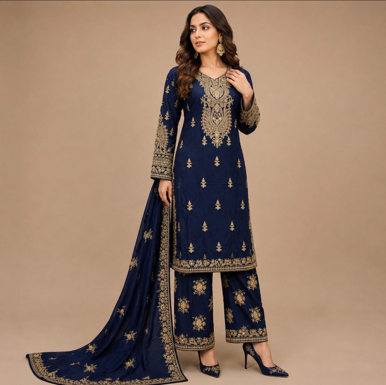 NOOR- 3 piece Embroidered Viscose Suit