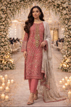 FLOSSIE 2-Luxury Embroidered Chiffon Suit | Pakistani Formal Wear