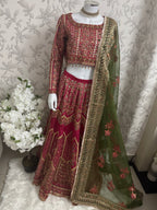 GUL BADAN-3 piece Embroidered Pakistani bridal Lehenga choli