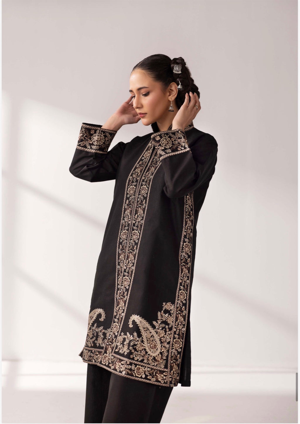 MB Lux- 4 piece Embroidered khadder Jacket Suit
