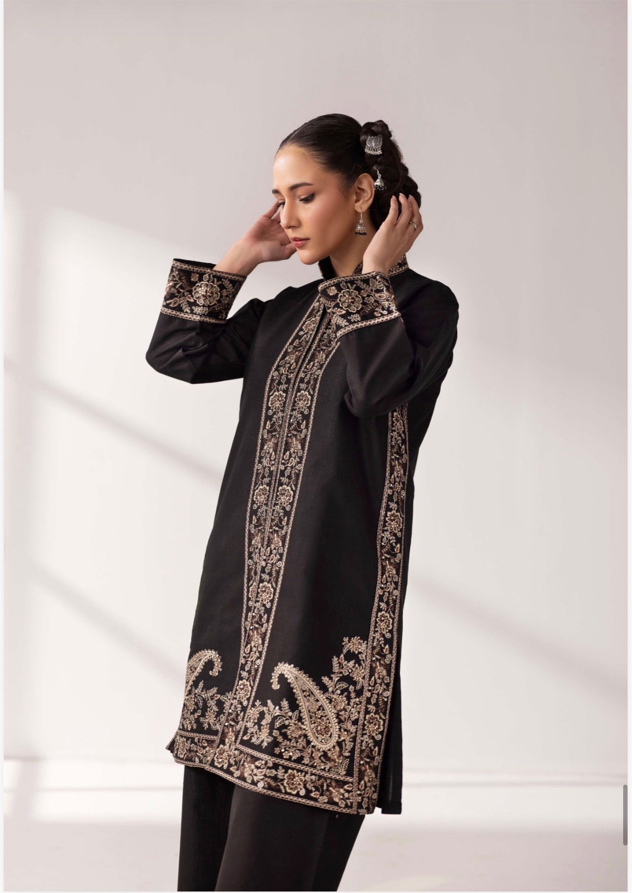 MB Lux- 4 piece Embroidered khadder Jacket Suit