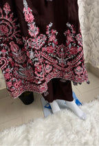 HUSN-E-EID 3 piece heavy Embroidered viscose Suit