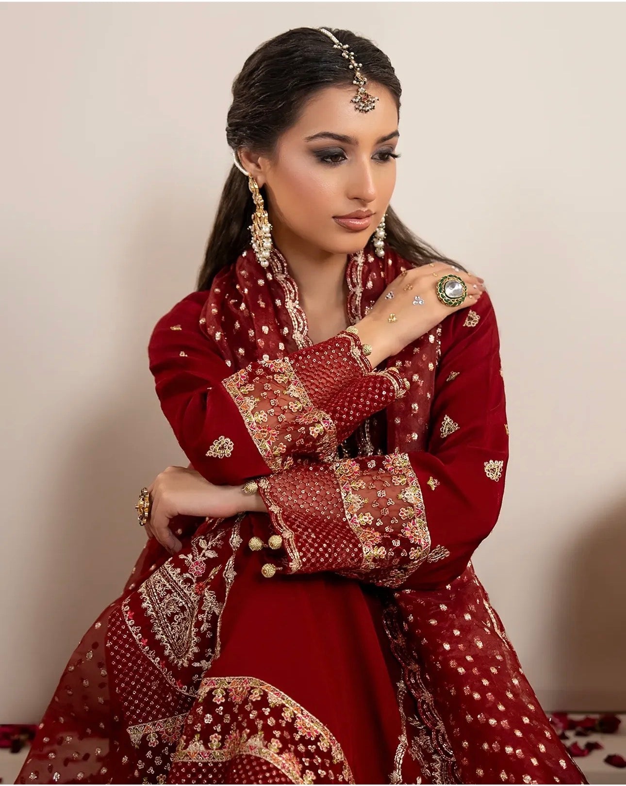 CHAAND RAAT- 3 piece Embroidered Raw Silk suit