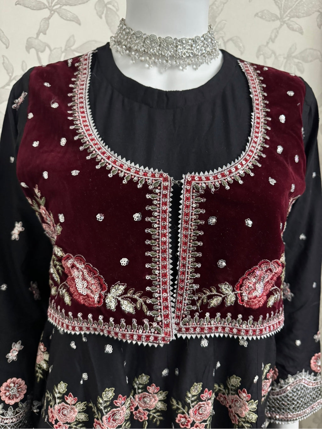 HUSN-E-EID  3 pieces Embroidered viscose Maxi dress