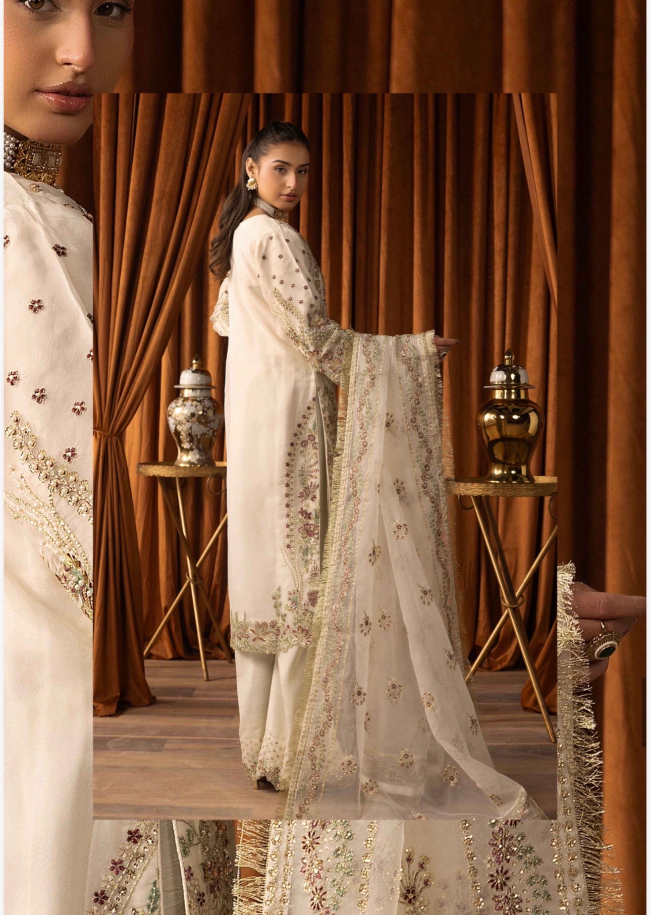 SANGEET- 3 piece heavy Embroidered soft organza Suit