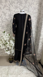 ETHNIC LUX- 3 piece Embroidered viscose Suit