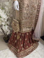 AMAIRA-3 pieces heavy Embroidered Masoori Gharara Suit