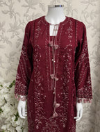 HUSN-E-EID  3 pieces Embroidered viscose suit