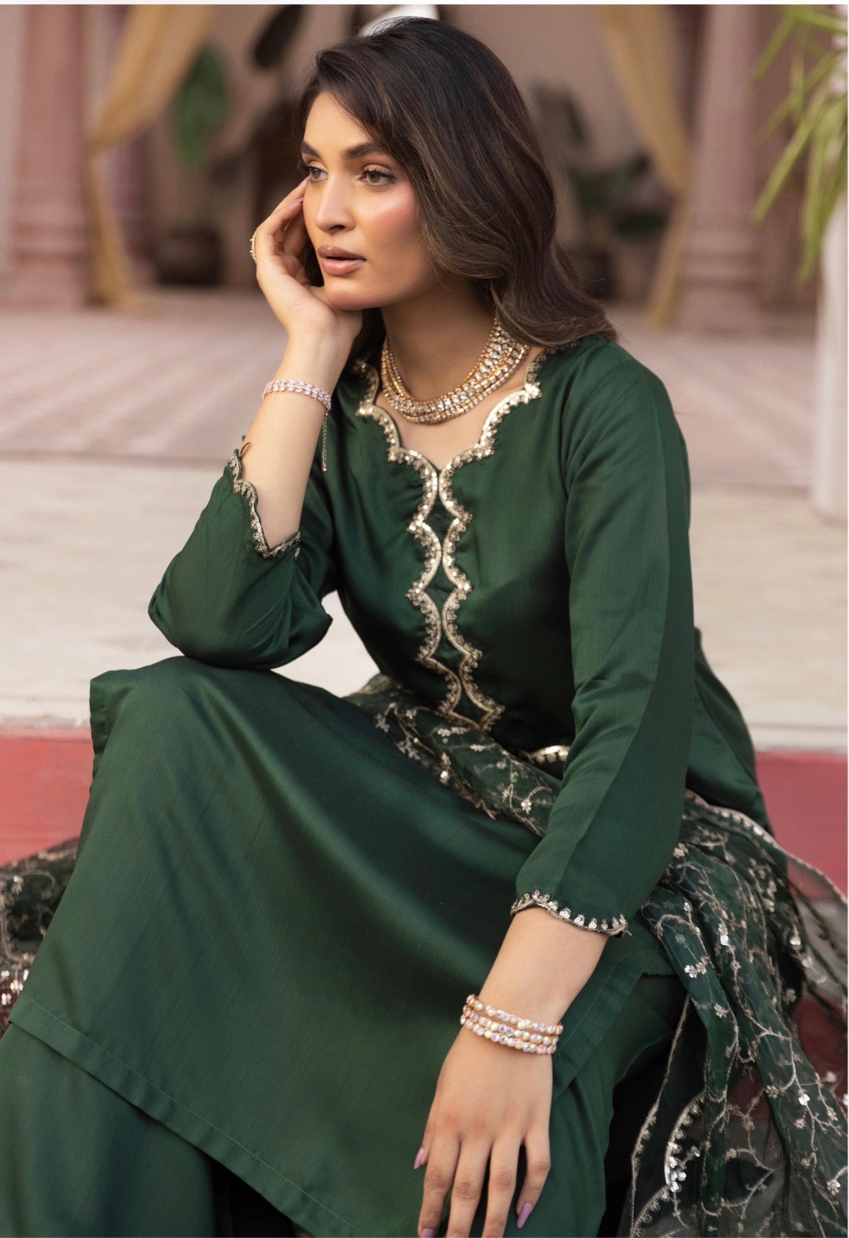 ALARA-3 piece Embroidered Viscose suit