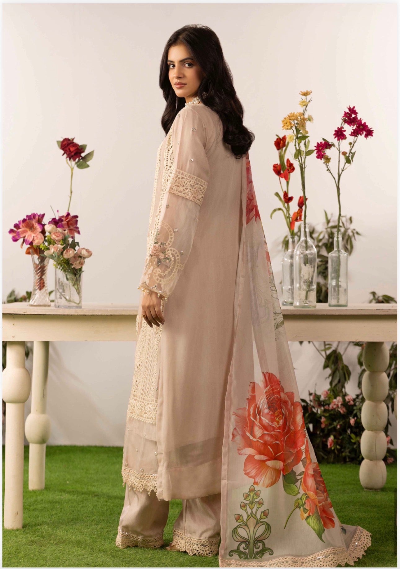 ELYSIA - 3 piece Embroidered Chiffon Suit