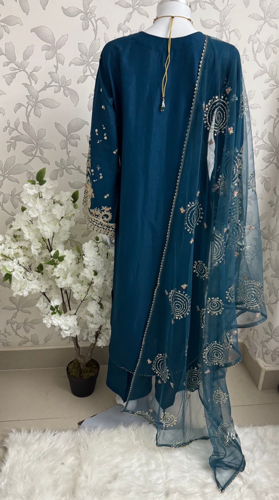 ETHNIC LUX- 3 Piece  embroidered viscose Suit