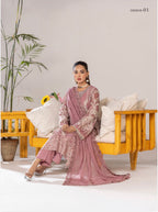 SONIYA-3 piece Embroidered Chiffon Suit