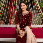 LUHH- 3 pieces Embroidered VELVET wedding suit