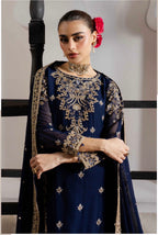 ALANI Navy Blue- 3 pieces Embroidered plazo sharara Suit