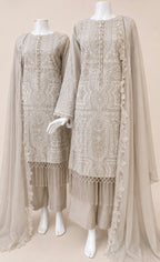 Champagne Pearl- 3 piece Luxury Embroidered Lawn Suit