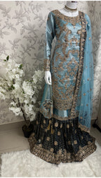 AMAIRA-3 pieces heavy Embroidered Masoori Gharara Suit