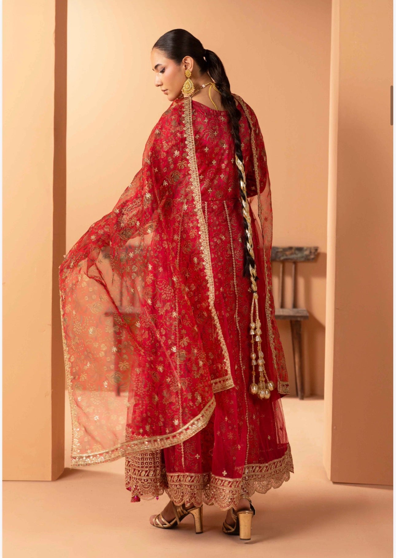 ANARKALI- 3 piece Embroidered suit