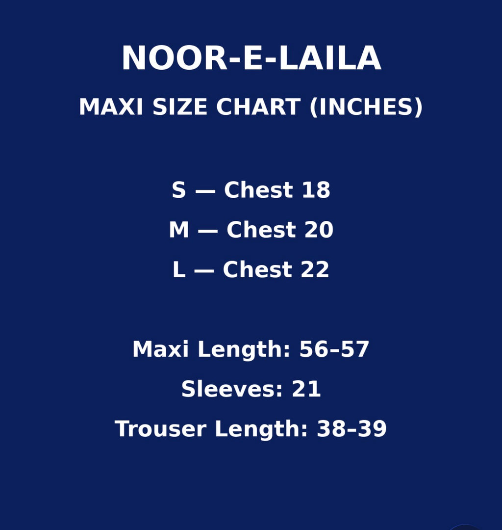 NOOR-E-LAILA 3 piece Embroidered Net Maxi Dress