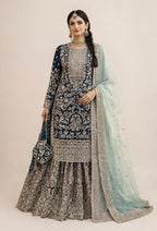 MAAYA - 3 piece Heavy Embroidered Chiffon Gharara suit