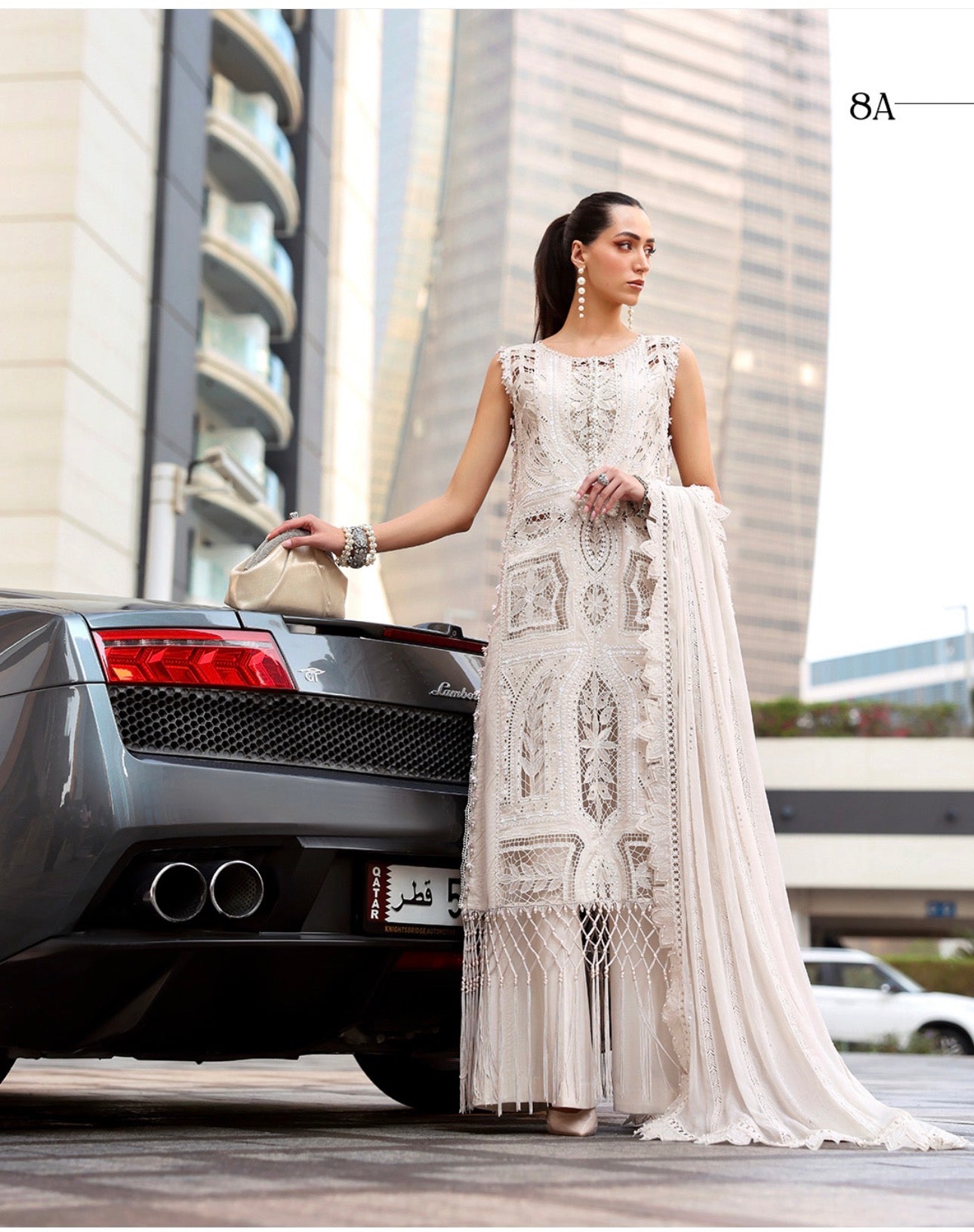 Champagne Pearl- 3 piece Luxury Embroidered Lawn Suit