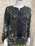 Black Floral-3 piece Embroidered Lawn Suit