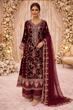 MAHRUKH- 3 pieces Heavy Embroidered velvet Suit