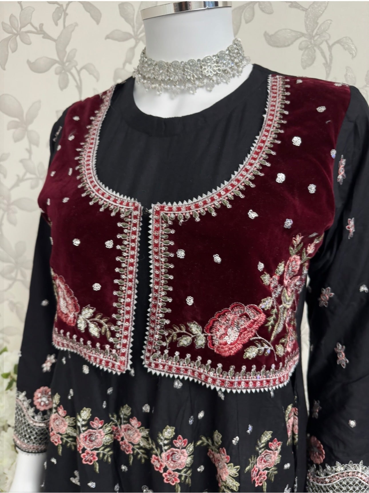 HUSN-E-EID  3 pieces Embroidered viscose Maxi dress