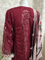 HUSN-E-EID  3 pieces Embroidered viscose suit