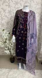 HUSN-E-EID  3 pieces Embroidered viscose Suit