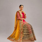 MEHNDI KI RAAT- 3 piece Embroidered Bridal Mayon/Mehndi Lehenga Dress