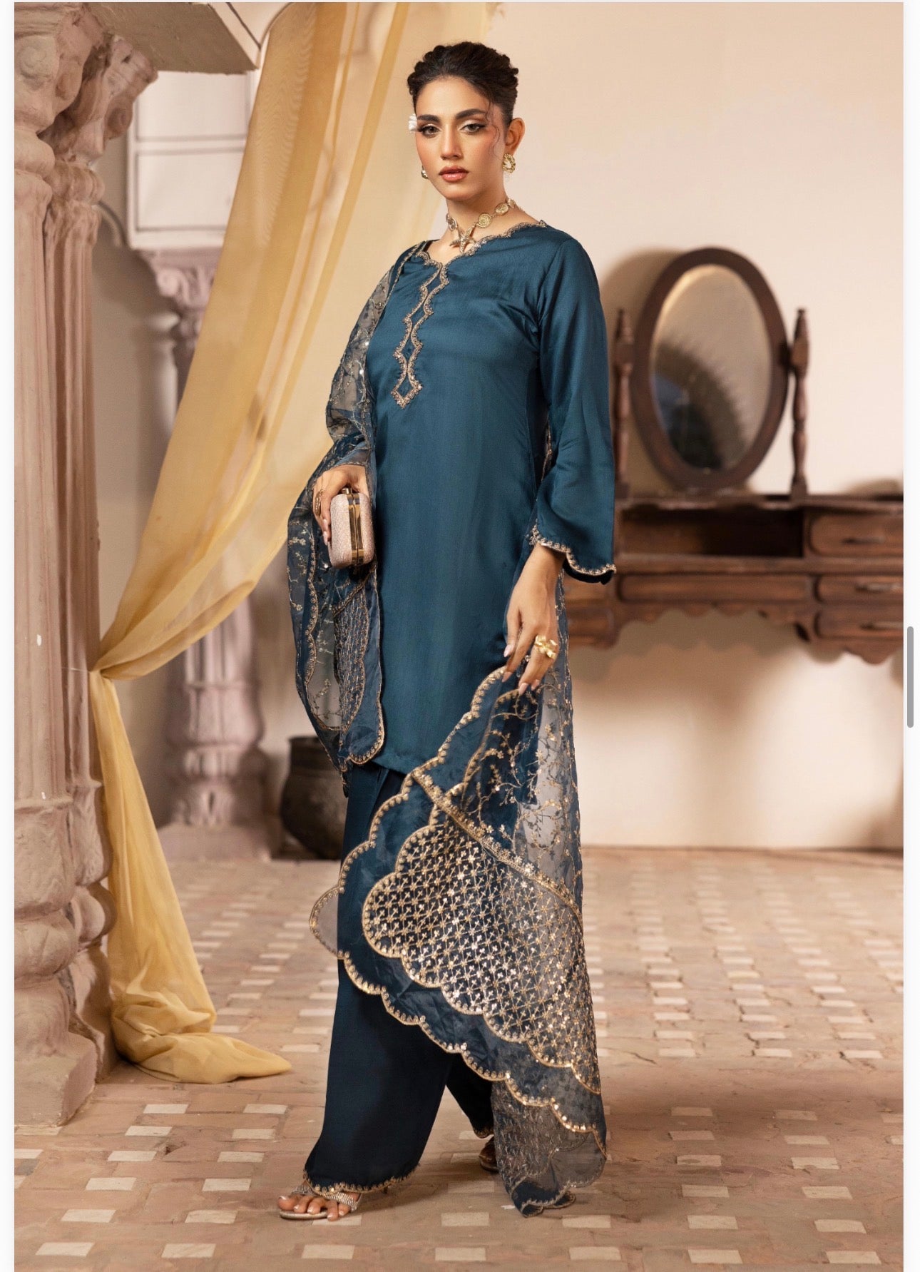 ALARA-3 piece Embroidered Viscose suit