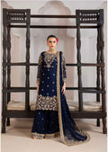 ALANI Navy Blue- 3 pieces Embroidered plazo sharara Suit