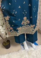 ETHNIC LUX- 3 Piece  embroidered viscose Suit