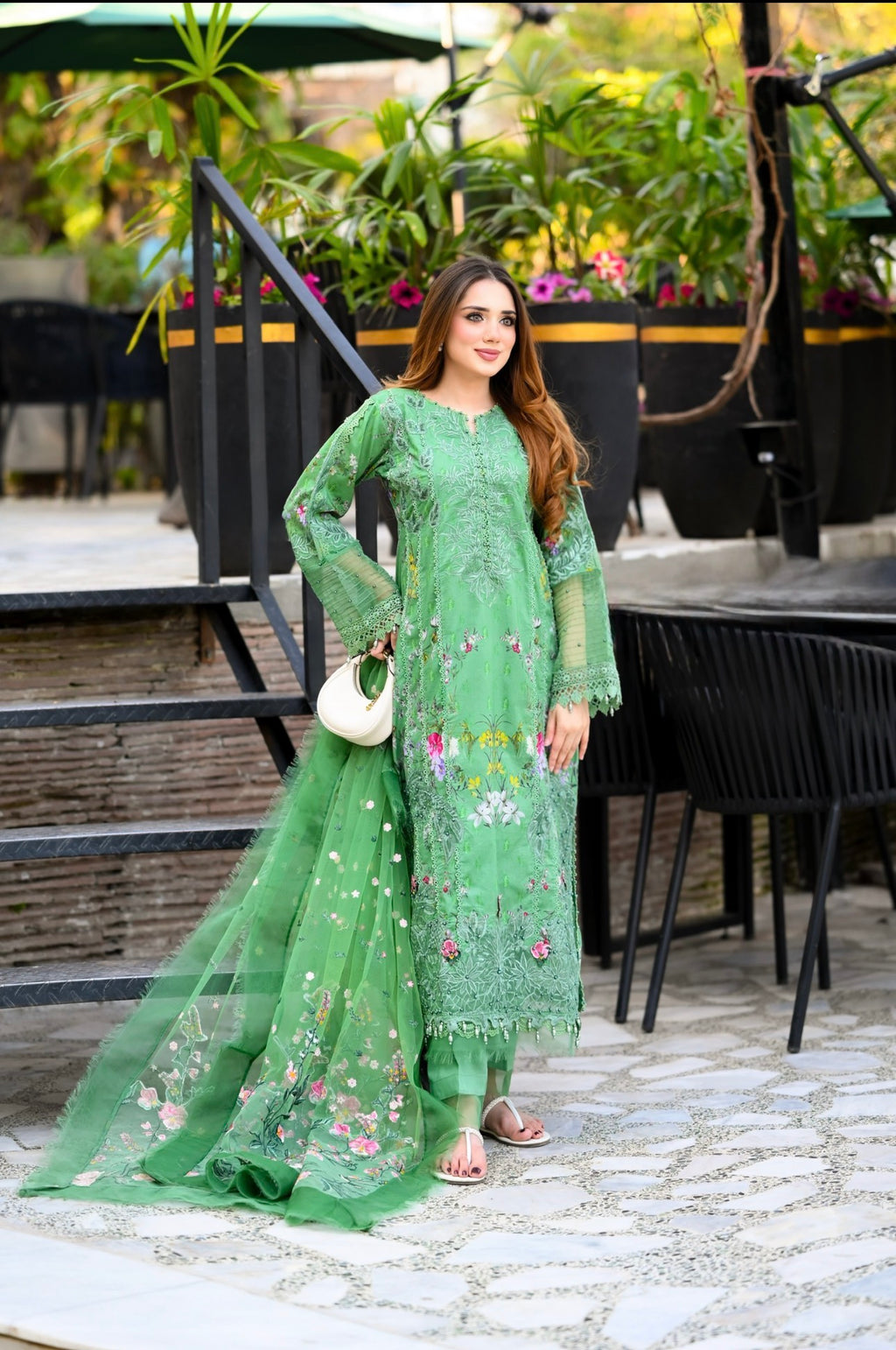 Emerald Green-3 piece Embroidered Lawn Suit