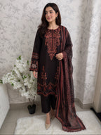 M Prints 4A inspired Embroidered 3-Piece Suit | Pakistani Designer Dress
